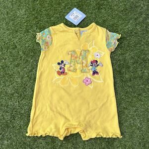Vintage‎ Disney Store Minnie And Mickey Embroidered Shorts Romper Size 12M